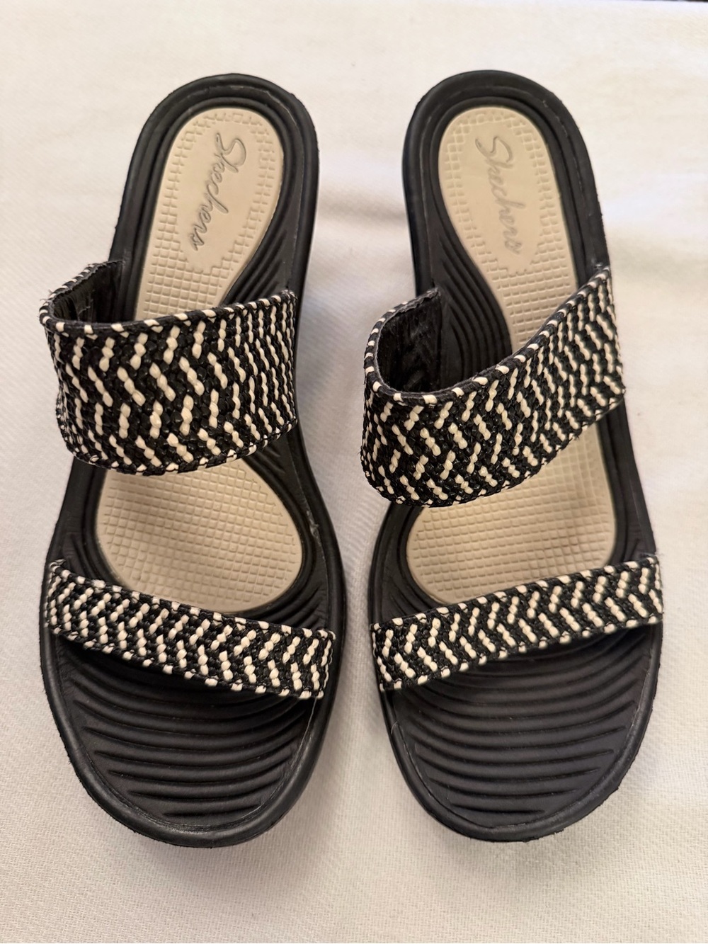 Skechers Strappy Slide Wedge Sandals